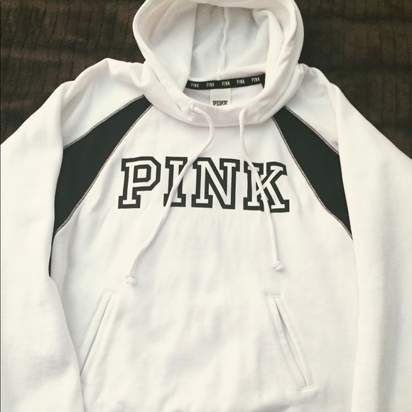 Victoria’s Secret PINK Funnel Neck Hoodie White S - Picture 7 of 7